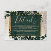 金ゴールドタイポグラフィ葉雪エレガント冬詳細 エンクロージャーカード (正面)