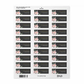 金ゴールドタイポグラフィ赤面ピンクの花&グレー ラベル (フルシート)