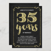 金ゴールドタイポグラフィ |フォイルフェイク35周年記念 招待状 (正面/裏面)