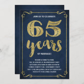 金ゴールドタイポグラフィ |フォイルフェイク65周年記念 招待状 (正面/裏面)