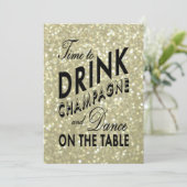 金ゴールドタイムトゥドリンクシャンパン企業の招待状 招待状 (スタンド正面)
