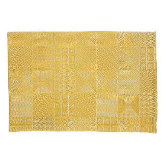 金ゴールドタイル：テクススタイリッシュチャ背景 枕カバー