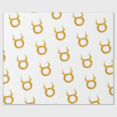 金ゴールドタウラス〔占星術の〕十二宮図星占い徴候 ラッピングペーパー (フラット)