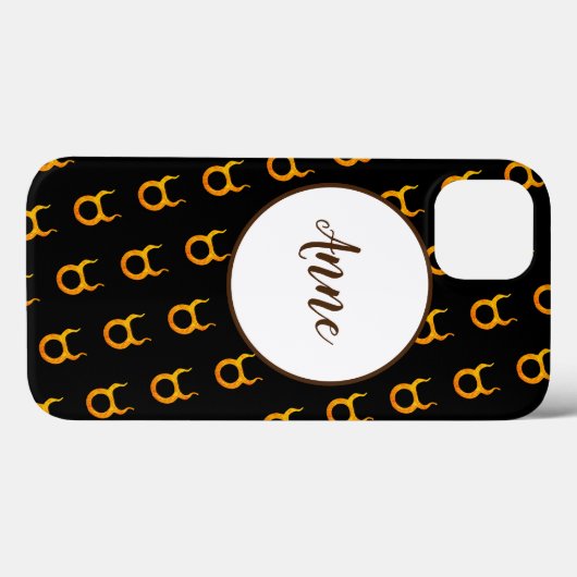 金ゴールドタウラス〔占星術の〕十二宮図星占パーソナライズされた徴候 Case-Mate iPhoneケース (裏面 (横))