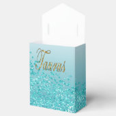 金ゴールドタウロス&ティール(緑がかった色)ブルーグリッター誕生日 フェイバーボックス (オープン)