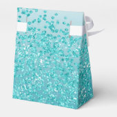 金ゴールドタウロス&ティール(緑がかった色)ブルーグリッター誕生日 フェイバーボックス (裏面サイド)