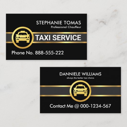 金ゴールドタクシーの運行 名刺 (正面/裏面)