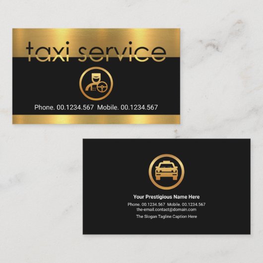 金ゴールドタクシーサ縁どイネージ 名刺 (正面/裏面)