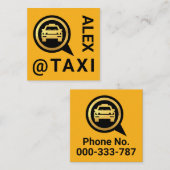 金ゴールドタクシー発話ボックス運転手 スクエア名刺 (正面/裏面)