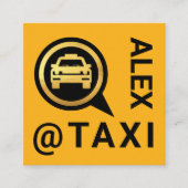 金ゴールドタクシー発話ボックス運転手 スクエア名刺 (正面)
