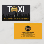 金ゴールドタクシー車の建物シルエット 名刺 (正面/裏面)