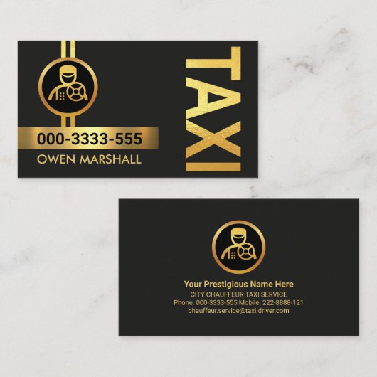 金ゴールドタクシー運転手 名刺 (正面/裏面)