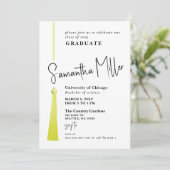 金ゴールドタッセルモダンミニマル写真卒業 招待状 (スタンド正面)