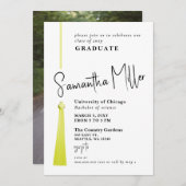 金ゴールドタッセルモダンミニマル写真卒業 招待状 (正面/裏面)