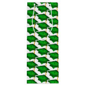 金ゴールドタッセル付きグリーン目盛りキャップ ワインギフトバッグ (裏面)