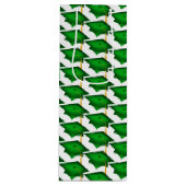 金ゴールドタッセル付きグリーン目盛りキャップ ワインギフトバッグ (正面)