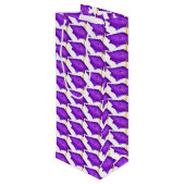 金ゴールドタッセル付き紫色の目盛りキャップ ワインギフトバッグ (裏面アングル)