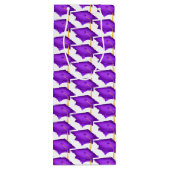 金ゴールドタッセル付き紫色の目盛りキャップ ワインギフトバッグ (裏面)