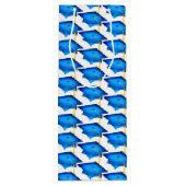 金ゴールドタッセル付き青い卒業キャップ ワインギフトバッグ (裏面)