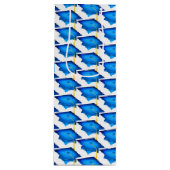 金ゴールドタッセル付き青い卒業キャップ ワインギフトバッグ (正面)