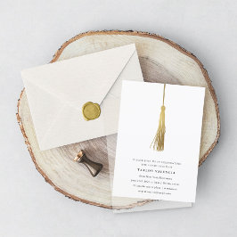 金ゴールドタッセル卒業パーティフォトカスタム 招待状