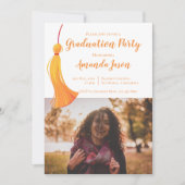 金ゴールドタッセル2025卒業2写真卒業パーティー 招待状 (正面)