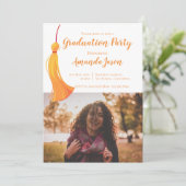 金ゴールドタッセル2025卒業2写真卒業パーティー 招待状 (スタンド正面)