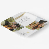 金ゴールドタッセル&キャップホワイトフォト卒業 ペーパープレート (傾斜あり)