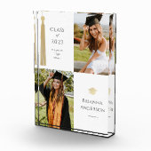 金ゴールドタッセル&キャップホワイト卒業フォトブロック フォトブロック (右)