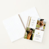 金ゴールドタッセル&キャップホワイト2写真卒業 ノートブック (内部)