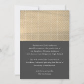 金ゴールドタッセル&キャップ2写真卒業発表 招待状 (裏面)