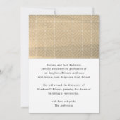 金ゴールドタッセル&キャップ2写真卒業発表 招待状 (裏面)