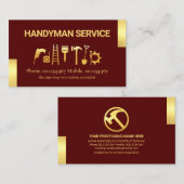 金ゴールドタブ付き金ゴールド手書きツール 名刺 (正面/裏面)