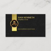 金ゴールドタブ黒大理石グランジ運転手 名刺 (正面)