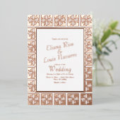 金ゴールドタラベスペインのメ結婚キシカン     箔招待状 (立ち正面)