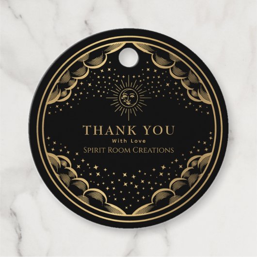 金ゴールドタロットサンキュースモールビジネス フェイバータグ (正面)