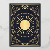 金ゴールドタロット結婚ゴシックの写真Save the Date 箔招待状 (裏面)