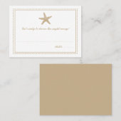 金ゴールドタン優雅なヒトデ座席エスコートカード プレイスカード (正面/裏面)