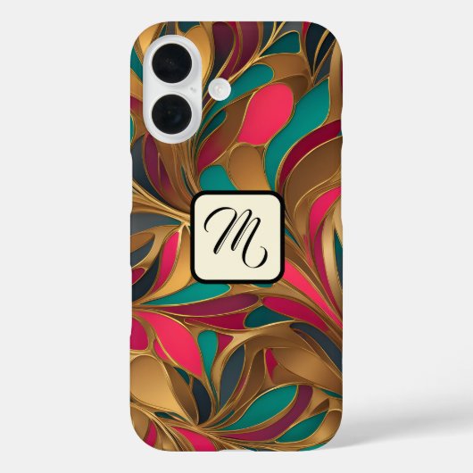 金ゴールドターコイズとRubyスプラッシュ Case-Mate iPhoneケース (裏面)