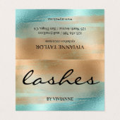 金ゴールドターコイズの点滅名刺 名刺 (外部フラット)