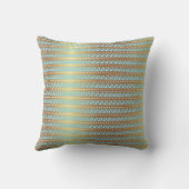 金ゴールドターコイズアクアマリンストライプメタリック王室の クッション (裏面)