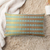 金ゴールドターコイズアクアマリンストライプメタリック王室の ランバークッション (ブランケット)