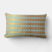 金ゴールドターコイズアクアマリンストライプメタリック王室の ランバークッション (正面)