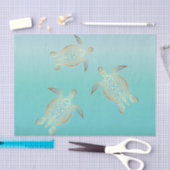 金ゴールドターコイズウミガメ 薄葉紙 (クラフト)