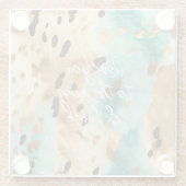 金ゴールドターコイズブラックアニマルプリント ガラスコースター (裏面)