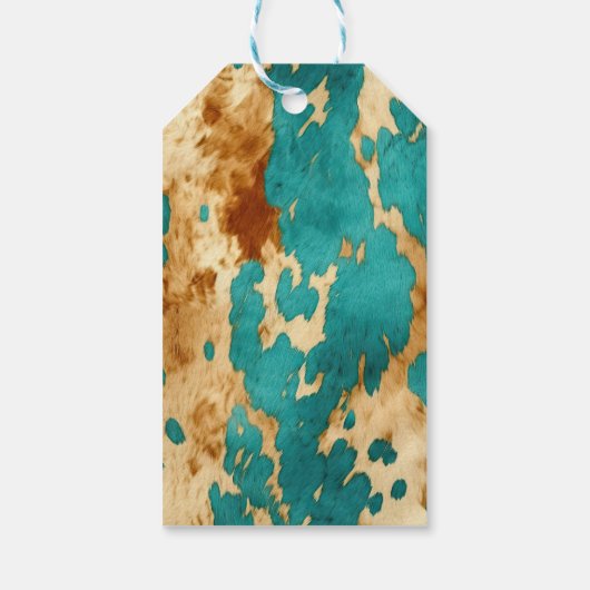 金ゴールドターコイズブラックアニマルプリント ギフトタグ (裏面)