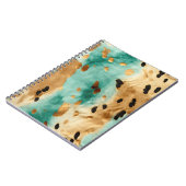 金ゴールドターコイズブラックアニマルプリント ノートブック (左側)