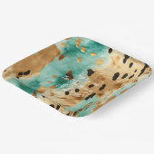 金ゴールドターコイズブラックアニマルプリント ペーパープレート (傾斜あり)