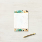 金ゴールドターコイズブラックアニマルプリント ポストイット (デスク上)