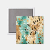 金ゴールドターコイズブラックアニマルプリント マグネット (正面/裏面)